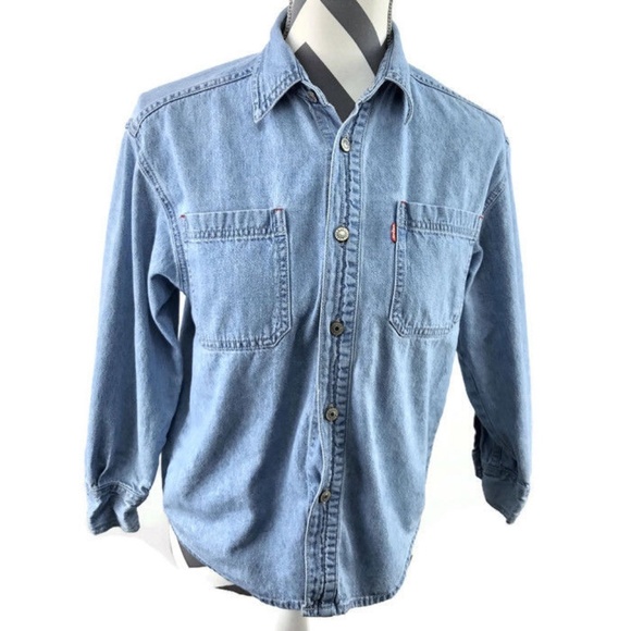 Levi's Jackets & Blazers - Levis Red Tab Light Blue Denim Shirt Cotton